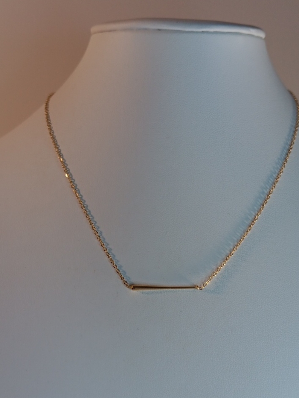Plunder Gold-Tone Horizontal Bar Necklace - Minimal Everyday Pendant